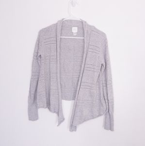 CRB Girls Open Front Sweater Gray Size 14 Cardigan Kids Top Spring